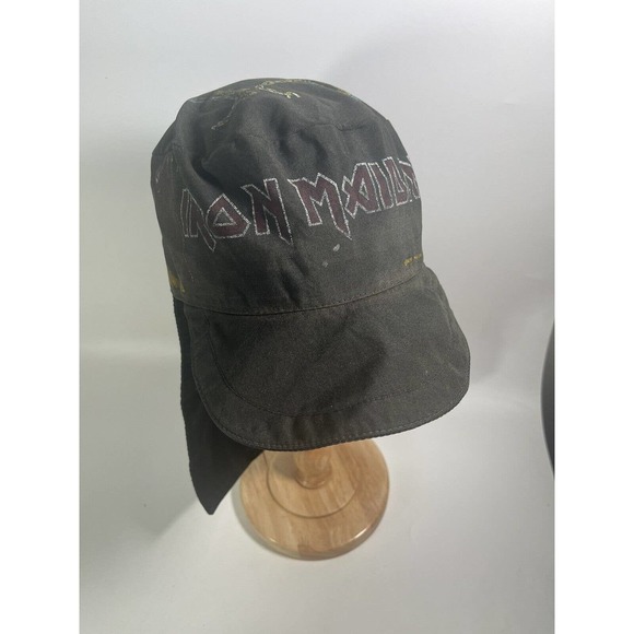 Unbranded Other - Vintage 80s Iron Maiden Trapper Hat Cap With Ear Flaps Rare Heavy Metal Band